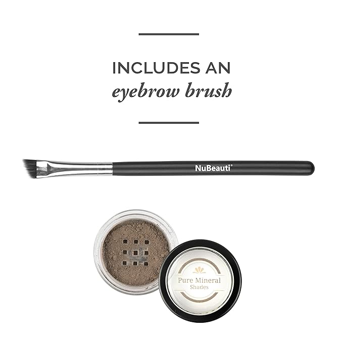 Natural Eyebrow Powder Eyebrow Kit – Mica Brow Powder Eyebrow Makeup Kit with Professional Angled Eyebrow Brush – 10 Natural Shades – No Parabens or Chemicals – Eyebrow Shaper Kit by NuBeauti