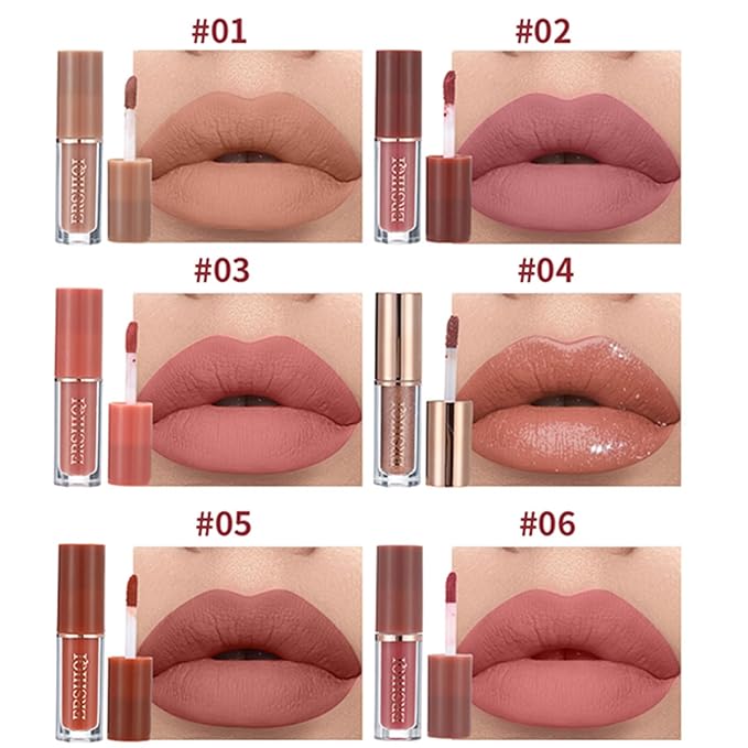 12Pcs Nude Matte Liquid Lipstick Set, Waterproof Long Lasting Non-Stick Cup 12 Colors Nude Lipstick 24 Hour Not Fade Matte Lipstick Professional Lip Gloss Makeup Valentine's Day Gift Sets for Women