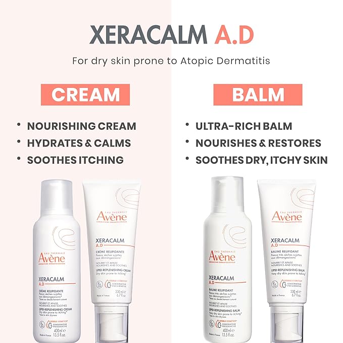 Avène XeraCalm A.D Lipid-Replenishing Cream,Atopic Dermatitis,Eczema-Prone,No Preservatives,Fragrance-Free,Pump,13.5 Oz,(Pack of 2)