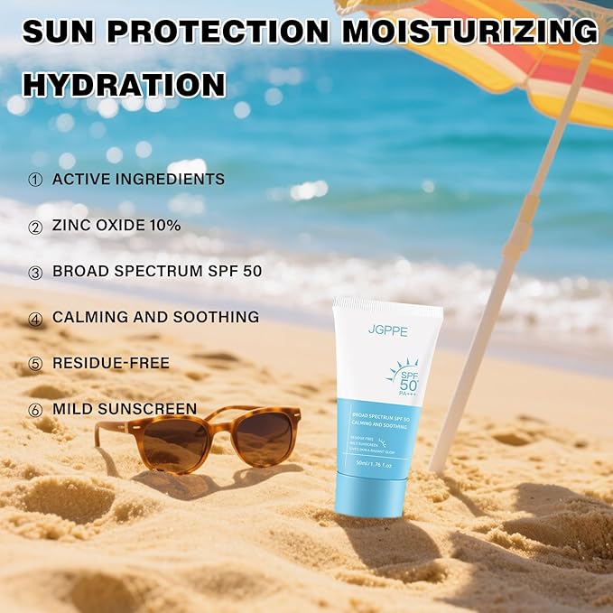 Tinted Sunscreen for Face SPF 50, Universal Protector Solar, Broad Spectrum Moisturize Travel Size Sunscreen, No Sticky Refreshing Lightweight sunscreen, Suitable for All Skin Types (2 PC)