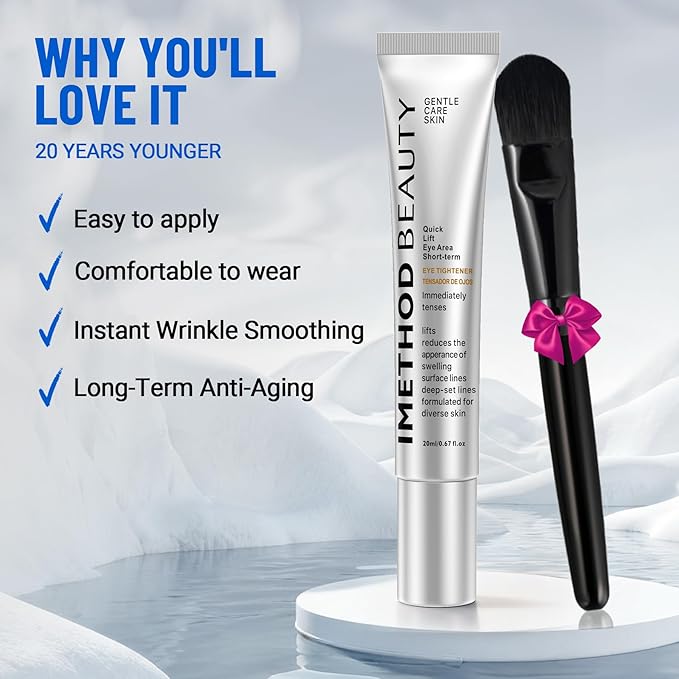 iMethod Perfection Eye Tightener - Temporary Eye Tightener Cream, Under Eye Cream Reduces Dark Circles & Puffiness, Instant Firming Formula for Fine Lines & Wrinkles, 20ml