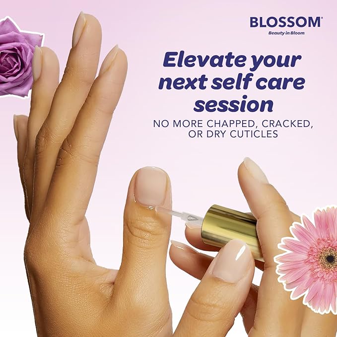 Blossom Hydrating, Moisturizing Scented Cuticle Oil, Scented pH Color Change Lip Balm, Roll on Lip Gloss, Infused with Real Flowers, 0.7 fl. oz/15mL, 3 Pack Gift Set, Rose/Pink/Strawberry