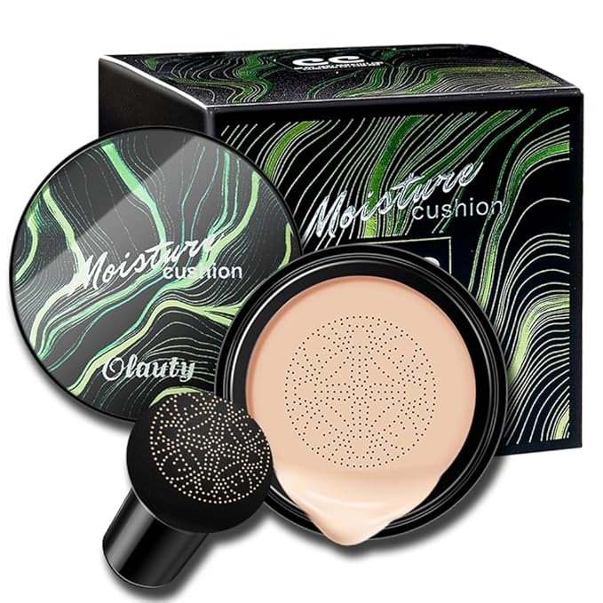Mushroom Head Air Cushion CC Cream Foundation, Moisturizing Concealer BB Cream Nude Long Lasting Matte CC Cream Makeup Liquid Foundation (1pcs Brunet Brown)