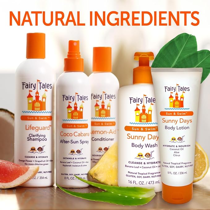 Fairy Tales Sun & Swim After Sun Lotion with Aloe for Kids | After Sun Care Lotion, Hydrate and Nourish with Coconut Oil and Aloe - 8 oz