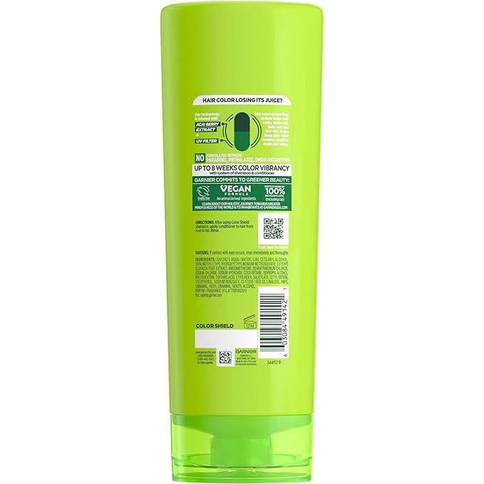 Garnier Fructis Conditioner, Color Shield, 12 Fl Oz | Anti-Fade | For Color-Treated Hair | Pack of 2