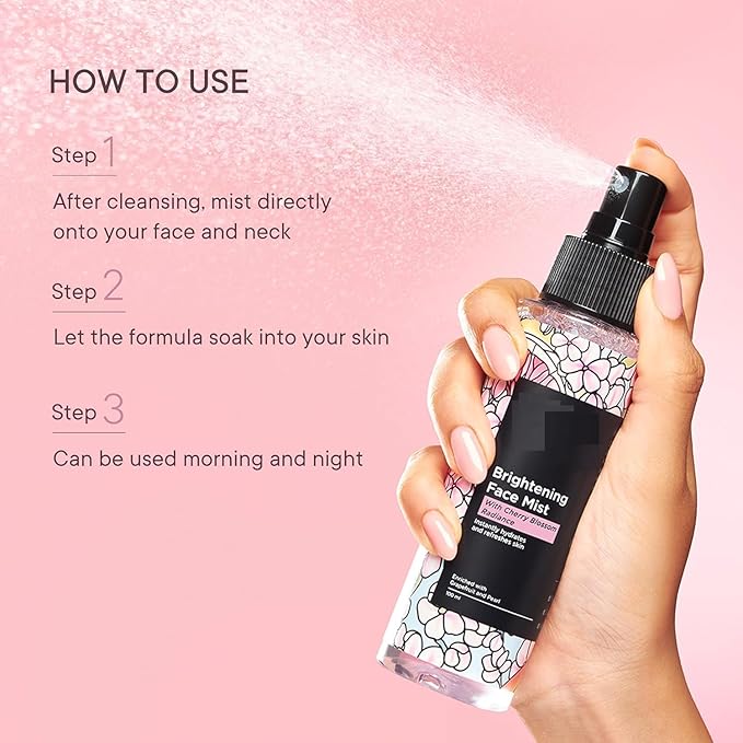 Brightening Face Mist Toner for Glowing Skin (Floral Scent) with Cherry Blossom & Hyaluronic Acid | Instantly Hydrates & Brightens Skin | Gentle & Non-Irritating | Made in Korea (100ml)