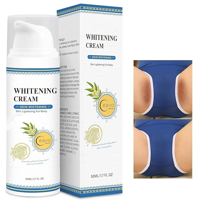 Skin Whitening Cream Bleaching Cream for Body Intimate Area, Private Parts, Underarm, Knees, Elbows, Inner Thigh, Bikini Areas, Bikini Line, Lightening Dark Spot Remover For Intimate Part (1.7FL OZ)