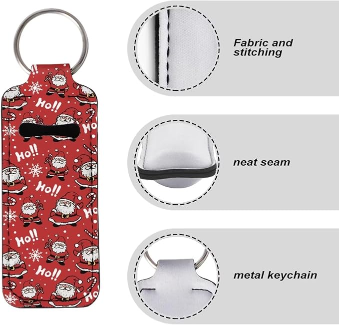 Lipstick Holder Keychain, Cute Keychains for Lip Balm Holder, Neoprene Lipstick Sleeve Pouch for Women Men Teens