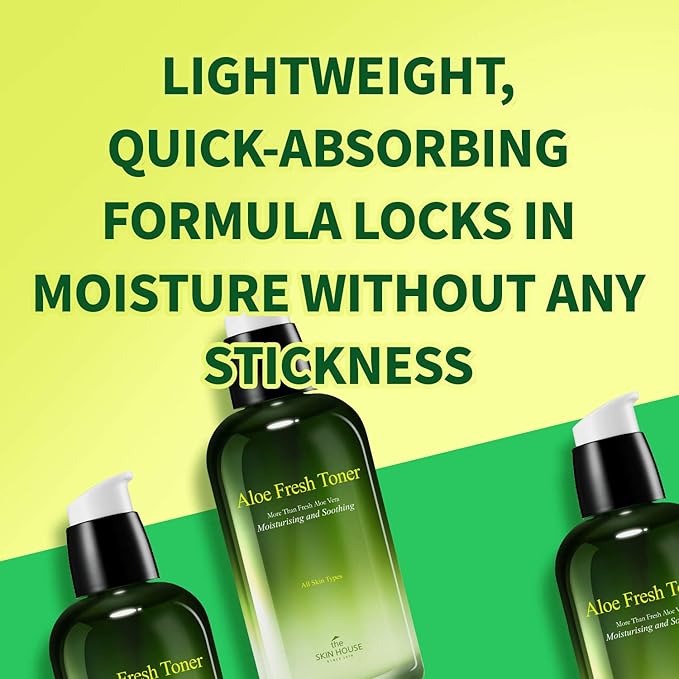 The Skin House Aloe Fresh Toner 130ml (4.4 fl.oz.) Aloe Vra Relaxation Deep Hydration/Paraben Free, Cruelty Free, Korean Skin Care