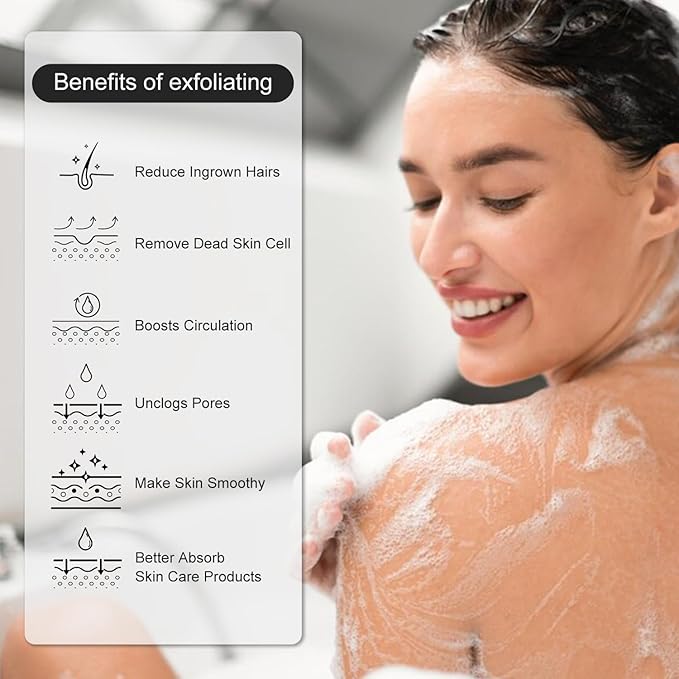 Exfoliating Glove, Korean Exfoliating Mitt Body Scrubber, Viscose Fiber Bath Shower Scrub Gloves, Dead Skin Remover for Body, Skin Care Tools for Smoother Skin, Self-Tan Prep & Removal, Lilac