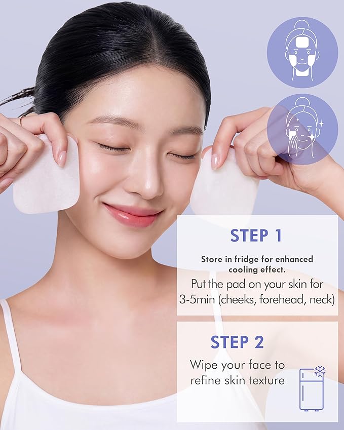 DERMAL Ice Cooling Toner Pad - Korean Soothing & Hydrating Toner Pads with Aloe Vera - After Suncare, Sunburn Relief, Redness Relief - Vegan Square Pads - Travel Kit 12 ea, 3 Pack (Total 36 ea)