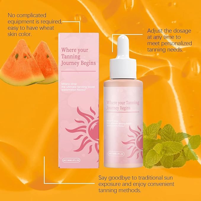 Sunless Tanning Drops To Drink, Drinkable Sunless Tanning Drops, Moisturizing Bronzing Tanner for Face & Body, Toxin Free Tanner for Fake Tan