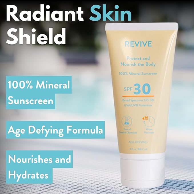 Skin Health Sunscreen by REVIVEEO – Broad Spectrum SPF 30, Zinc-Based, Face & Body, Hydrating