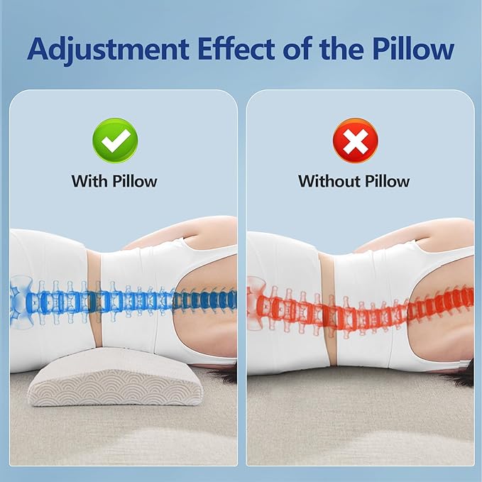 Cozyhealth Lumbar Support Pillow for Sleeping Memory Foam Lumbar Support Cushion for Lower Back Pain Relief, Back Support Bed Pillow Waist Support (Large)