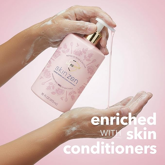 Safeguard Liquid Hand Soap, Skin Zen, Washes Away 99% Bacteria, Made with Natural Moisturizers & 2X Skin Conditioners, Safeguarding Families, PH Balanced Formula, Rose & Nectar Scent, 16 oz