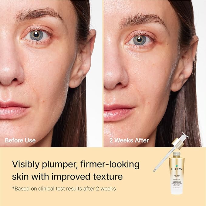 REJURAN® Dual Effect Ampoule, DOT DUAL c-PDRN® [Larger Size] - Salmon DNA Face Serum for Deep Rejuvenation, Wrinkle Care, Skin Elasticity with Visible Anti-Aging Results. Korean Skincare (1.69 fl oz)