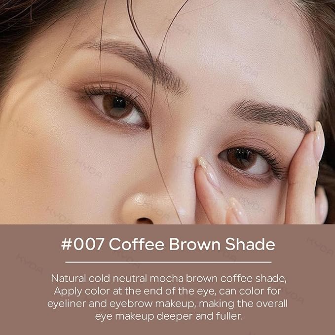 KYDA Coffee Brown Matte Single Eyeshadow, Matte Dark Brown Eyeshadow for Eyes and Brow, Ultra-fine Lightweight, Crease-proof High Pigmented Formula, Korean Mini Eyes Makeup, Mocha