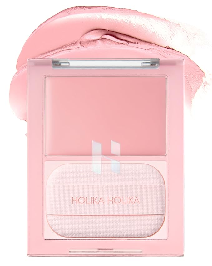 HOLIKA HOLIKA Tinted Milk Cream Blush 08 Better Than Pink - Korean Face Makeup with Built-In Puff, Semi-Luminous Milky Color, High Powder Content Formula, Transparent Finish for Semi-Matte Glow