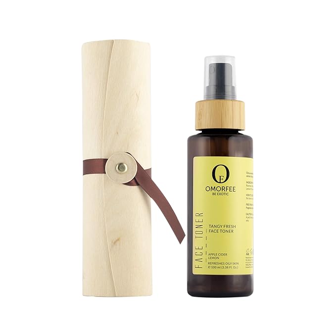 OMORFEE Organic Tangy Fresh Face Toner | Face Toner For Oily Skin | Apple Cider, Lemon Oil, Green Tea Extract, Aloe Vera, Tea Tree Oil | 100 ml / 3.38 Fl. Oz.