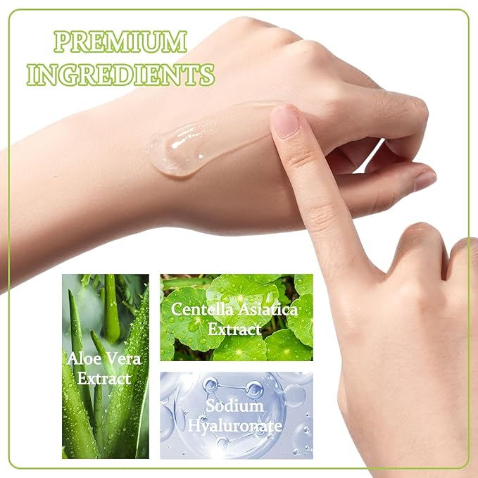 16PCS Pure Aloe Vera Gel for Face,Moisturizing Organic Vera Gel,Travel Size After Sun lotion for Face,Skin,Hair,Natural Hydrating Aftersun Cream,Refreshing Body Aloe Moisturizer for After Sun Care