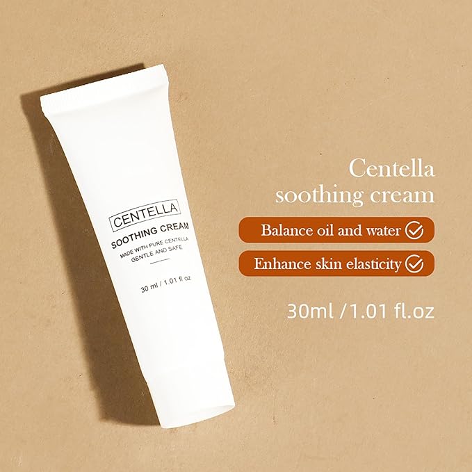 Centella Travel Kit, Toner, Sun Repair Serum, Soothing Cream, Cleansing Oil, Acne Cleansing Foam, Basic Mini Size Skin Care Kit Box & Gift Set for Women, Stocking Stuffers