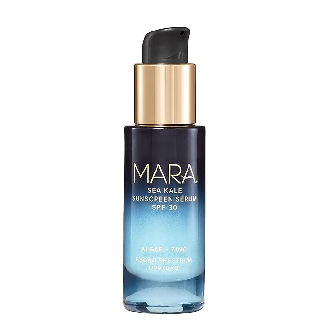 MARA Sea Kale Sunscreen Serum SPF 30 – Hydrating Face Oil Sunscreen with Zinc Oxide, Algae & Antioxidants – Broad Spectrum UVA/UVB Protection, No White Cast, Dewy Glow (1 oz / 30 ml)