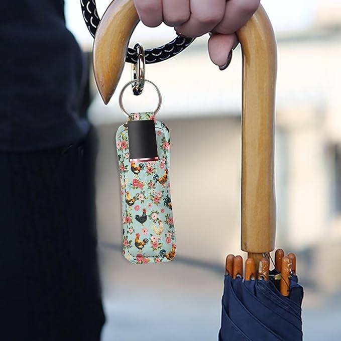 Lipstick Holder Keychain, Cute Keychains for Lip Balm Holder, Neoprene Lipstick Sleeve Pouch for Women Men Teens