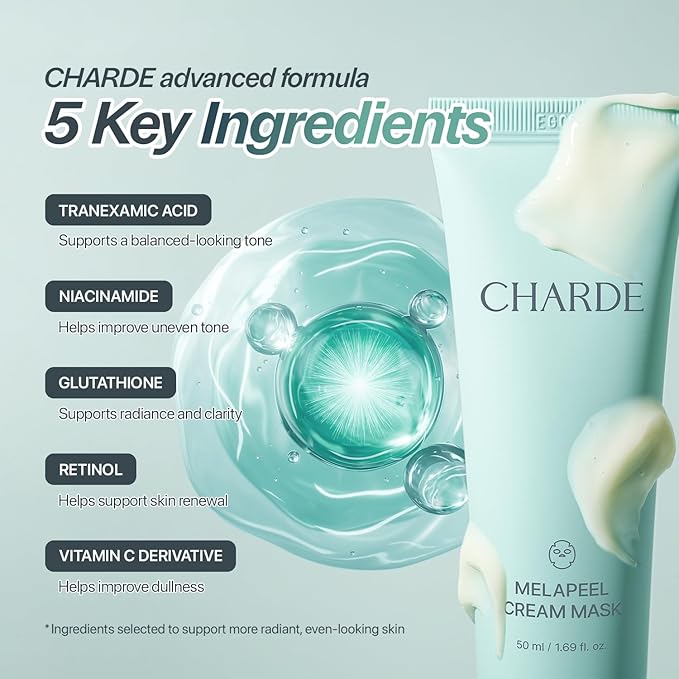 CHARDE At-Home Targeted Skincare Duo - Dark Spot Peel Off Mask & Under Eye Patches for Puffiness, Brightening, Smoothing & Even Tone Care, Spot Care