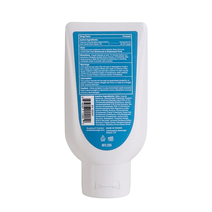 Seavenger Ocean Kiss Reef-Safe Sunscreen SPF 30-50 with Jellyfish Sting Protection (SPF 30), pack of 6