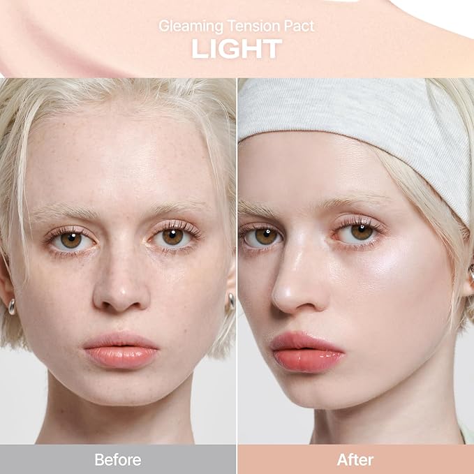 2aN Gleaming Tension Cushion Foundation Pact, Korean Cushion Foundation Makeup, Lightweight & Buildable Coverage with Ceramides and Centella Asiatica (#21 Light Beige, 0.45 oz)
