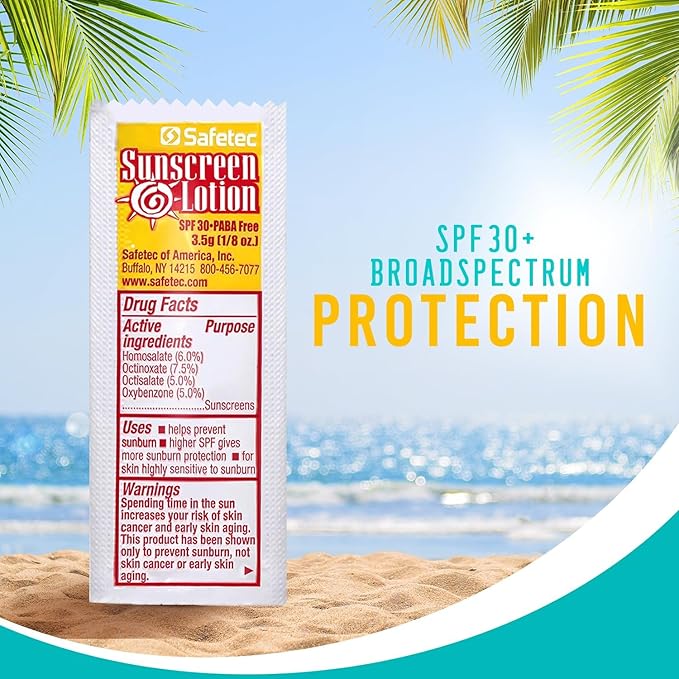 Safetec Sunscreen Lotion 53700 3.5 Gram Packets SPF 30 - (Box of 25)