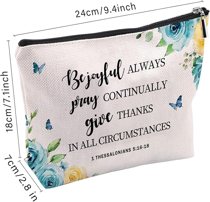 Christian Makeup Bag, Christian Gifts For Women, Bible Verse Makeup Pouch, Travel Toiletry Bag With Zipper, Birthday Gifts For Mom, Travel Toiletry Bag