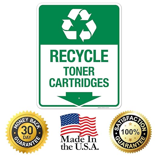 Recycle Toner Cartridges Sign, 24x30 Inches, Rust Free .063 Aluminum, Fade Resistant, Made in USA