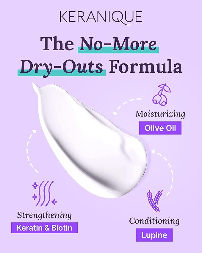 Keranique Hydrating Deep Conditioner for Dry Damaged Hair - Deep Hydration Hair Conditioner for Women with Keratin - Intense Hydrator for Repairing Natural Moisture on Dry, Frizzy, Thin, Damaged Hair