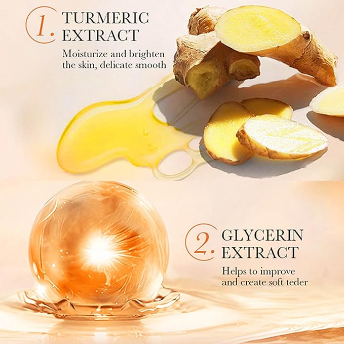 Turmeric Glow Skincare Set,5Pcs with Face Wash,Turmeric Face Moisturizer Cream,Toner,lotion,Essence,Cleanses, Soothing, Hydrating Skin,Helps Improve Skin Ton,Turmeric Skin Care Set for All Skin