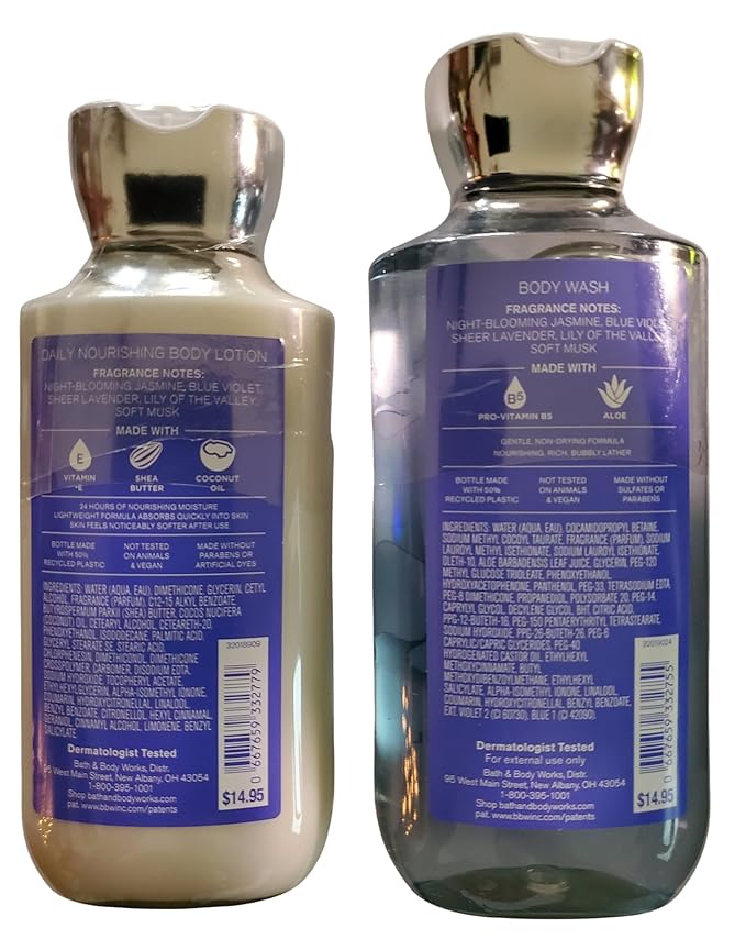 Bath and Body Works Signature Classics Pleasures Collection Body Lotion and Shower Gel Gift Set Men or Women (Moonlight Path)