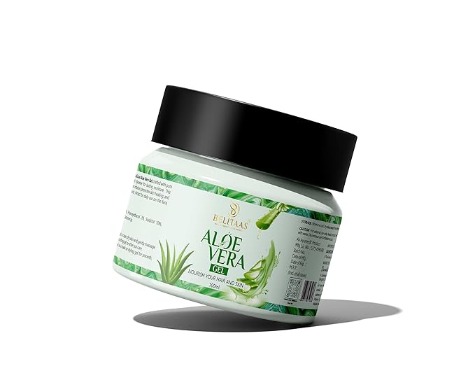 Belitaas 99% Pure Aloe Vera Gel, Hydrating & Soothing Multi-Purpose Gel for Face, Hair & Body, Non-Sticky After-Sun & Shaving Relief, Paraben-Free Unisex Skin Care, 100 g