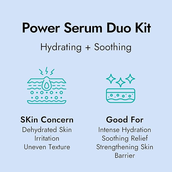 Epielle Power Serum Duo 3 Pack | Hydrating & Soothing Serums & 2 Soothing Toner Pads | Korean Skincare, Spa Gifts for Women