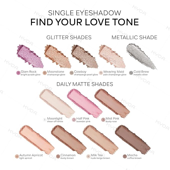 KYDA Red Brown Matte Eyeshadow Single, Redish Brown Eyeshadow Compact, Ultra-fine Lightweight, Crease-proof High Pigmented Formula, Matte Mini Eyes Makeup, Rufous Mud