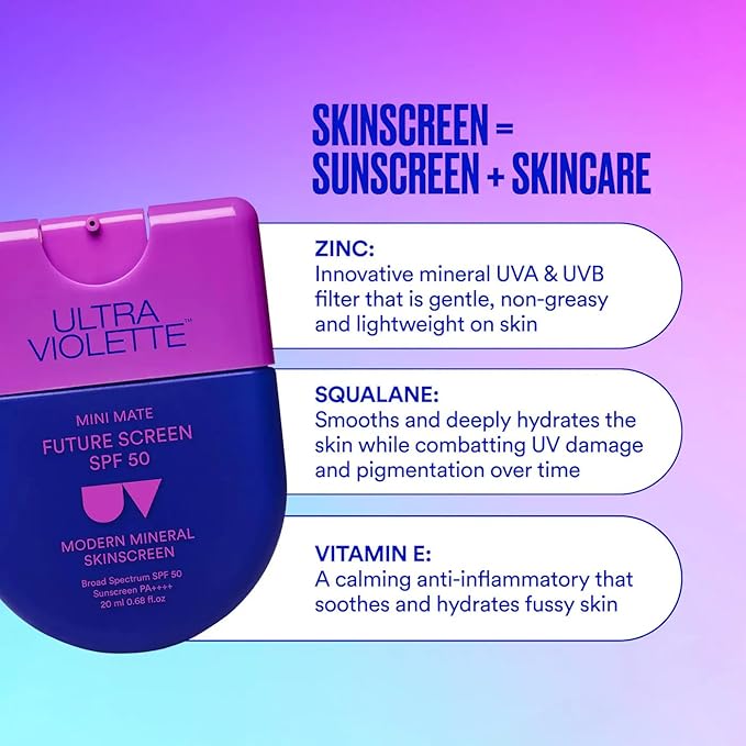 Ultra Violette Mini Future Screen SPF 50 Mineral Fragrance-Free Facial Sunscreen (20ml / 0.68 fl oz)