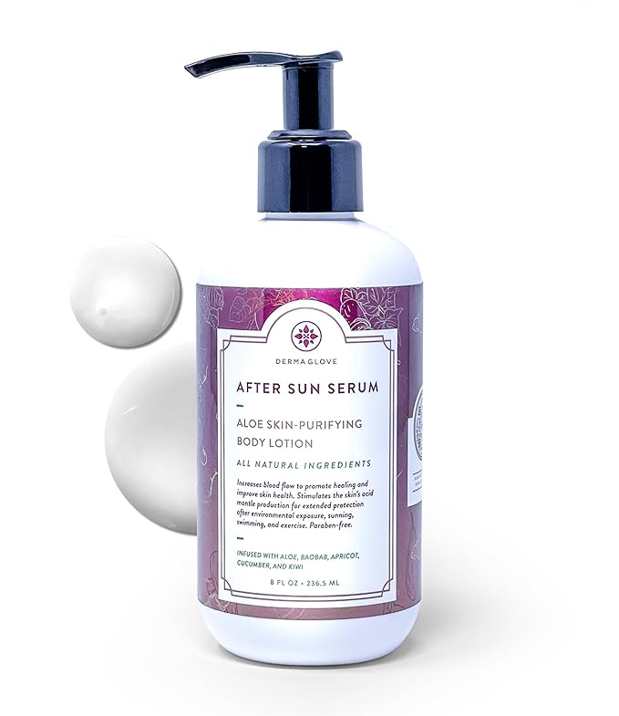 DERMAGLOVE After Sun Serum - Sunburn Moisturizer with Aloe Vera & Baobab for Soothing & Barrier Balance - 8 Fl Oz (Pack of 1)