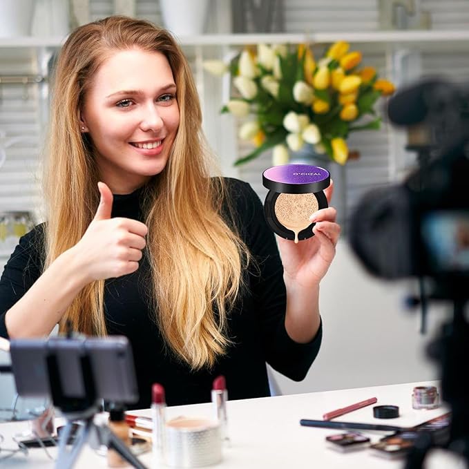 bb Cream, Flawless BB Cream Long Lasting No Makeup Removal, Long-Lasting CC Cream Concealer With Powder Puff, Even Skin Tone for All Skin Types, Natural Color (A)