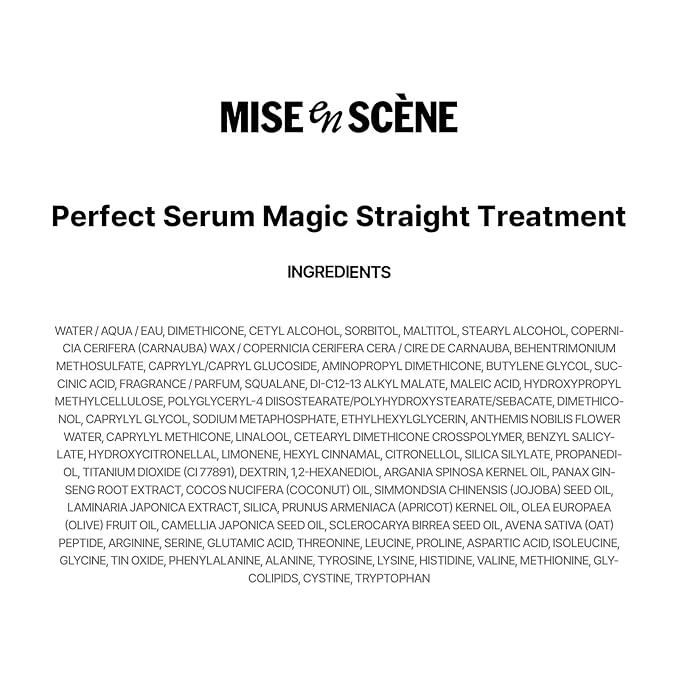 Mise En Scene Perfect Magic Straigth Serum Hair Care Set | Travel Size Hair Products for Frizzy and Dry | Mini Hair Oil for Heat Protection | Flyaway Control | Gift set for women (3 Count)