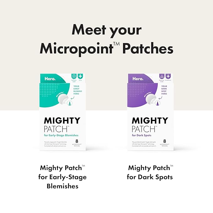 Hero Cosmetics Mighty Patch Micropoint™ for Dark Spots - Post-Blemish Dark Spot Patch with 395 Micropoints, Dermatologist Tested and Non-irritating (8 Count)