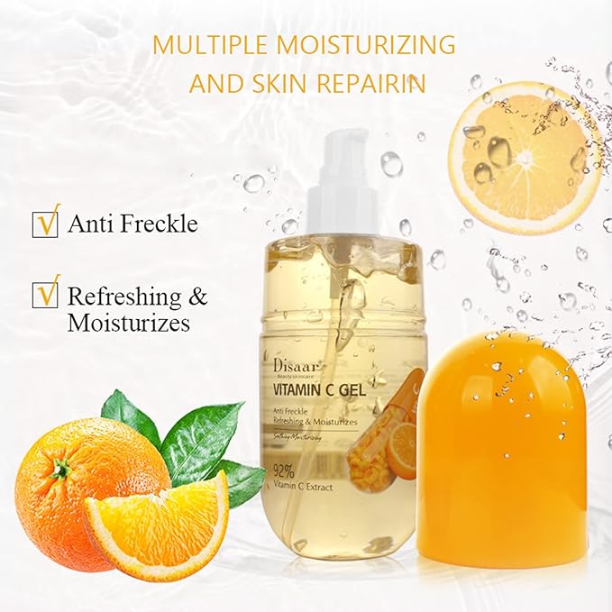 DISAAR Beauty Aloe Vera Gel Cracked Skin Refreshing After Sun Moisturizing 280ml/9.45oz… (Vitamin C Gel)