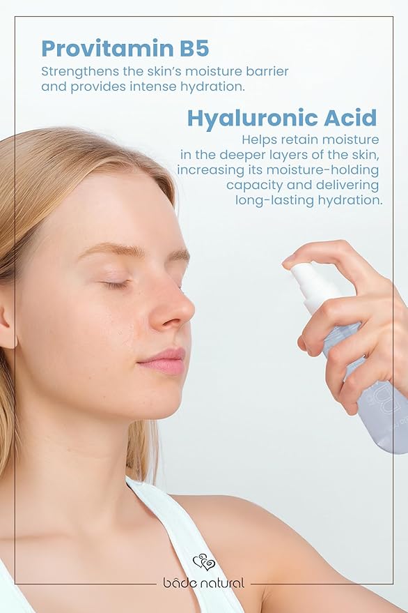 Bade Natural Vitamin Mist with ProVitamin B5 & Hyaluronic Acid – Deep Hydration Face Spray for Soft, Smooth & Supple Skin, Refreshing Facial Mist for Daily Moisture, 100 ml