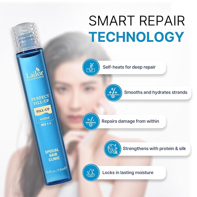 LA'DOR Perfect Hair Fill Up Original 3 Seconds Intensive Keratin Hair Mask Rinse Off Treatment for Bleached Frizzy Damaged Dry Perms Dyes Deep Conditioner Protein Self Hair Care (1. 0.4 Fl Oz x 4 ea)