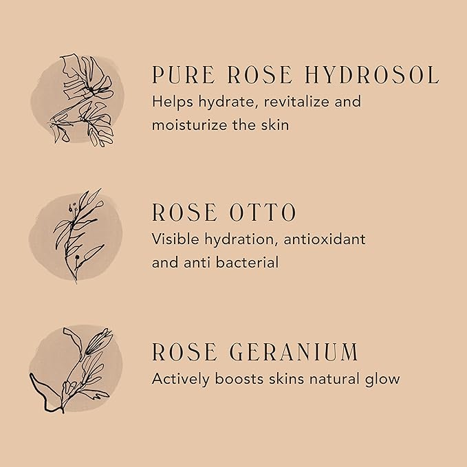 M.S Skincare Sofia Luminous Rose Face Mist, Vegan Face Mist, 4 fl oz Glass Bottle