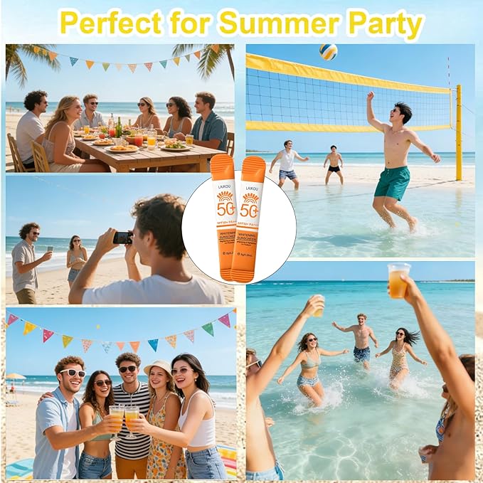 20 Pack Travel Size Sunscreen SPF50+ PA+++ - Mini Sunscreen Bulk for Face & Body, Lightweight & Non-Greasy, Water-Resistant Sunscreen Packets for Outdoor Sports & Party Favors, 0.28 OZ/Pack
