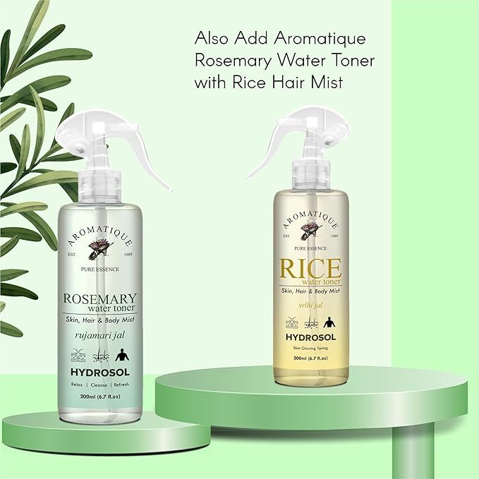 Aromatique Rosemary Water for Hair Growth,Hydrosol/Toner/Mist for Skin Brightening 600ml